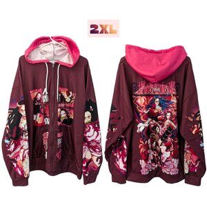 [Anime Ape] Demon Slayer Zip Hoodie 2XL Oversized Streetwear Anime